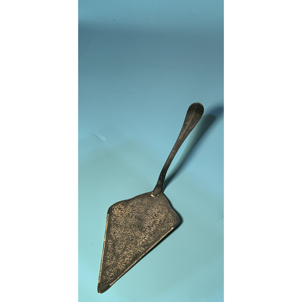 Unbranded Stainless Steel server Ornate Design Has Water Stains